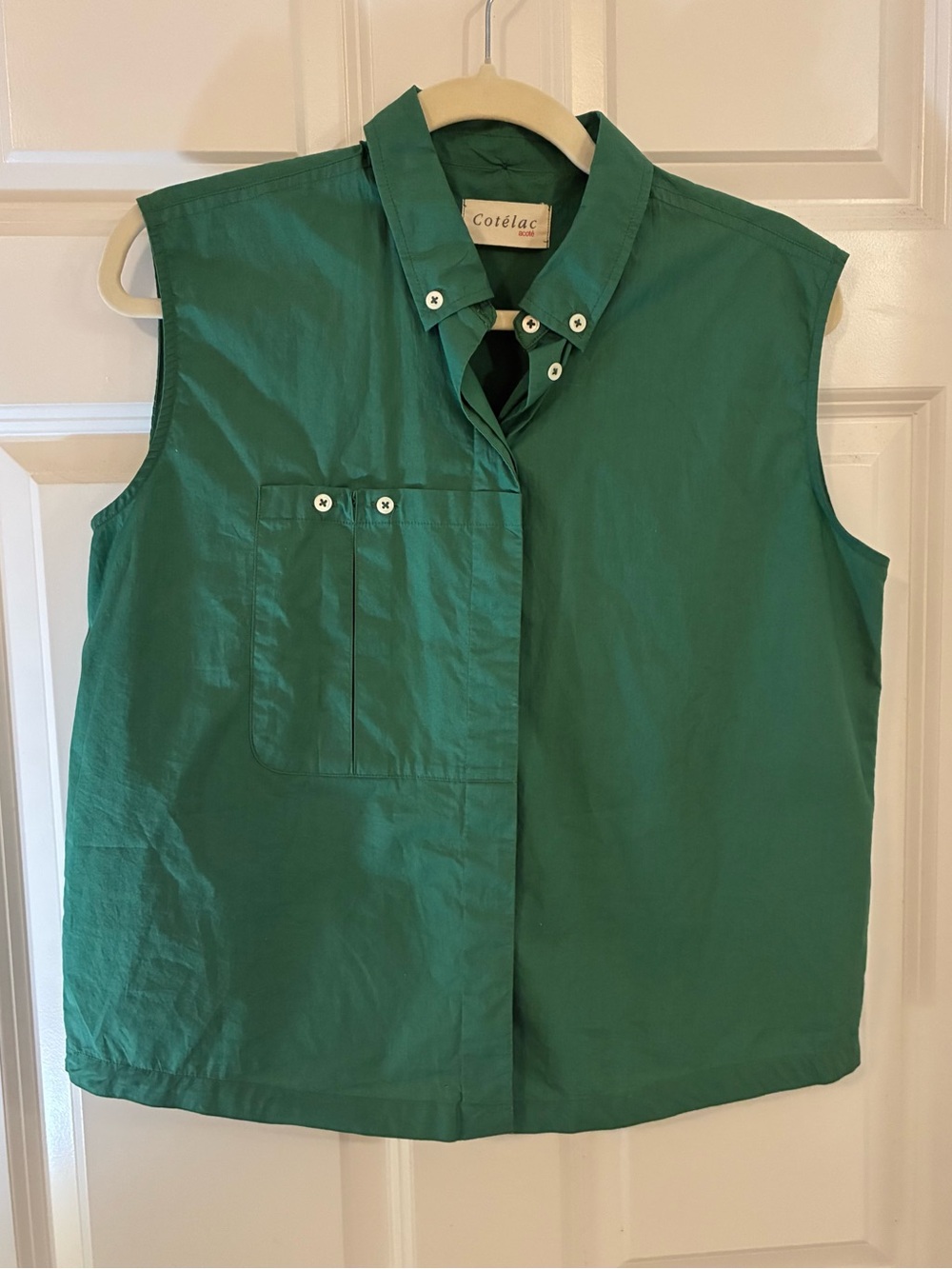 Cotelac Acote Cotton Blouse Green Size 0 or XS